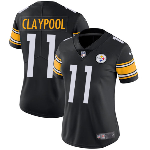 Pittsburgh Steelers #11 Chase Claypool Black Team Color Women Stitched NFL Vapor Untouchable Limited Jersey